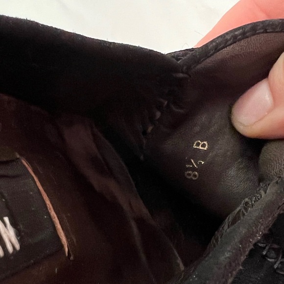 Stuart Weitzman Black Suede Genuine Leather Mules Loafers block heels 8.5 - Picture 7 of 10